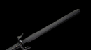 Obsidian Kensei Tactical Sword (Limited) — high-carbon steel, Black ribbed grip, small gold ring, black textured sheath,
