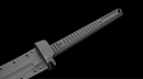 Phantom Shinobi Tactical Sword (Limited) — high-carbon steel, Black ridged handle, gold ring, black textured sheath, holes