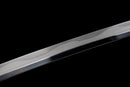Emaki Katana - — T10 Steel, Red ito handle with gold, black saya with warrior art, blue sageo