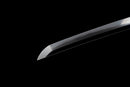 Kohaku Katana - — Tamahagane, Black ito over white rayskin, Gold/black speckled saya, black sageo