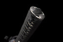 Kohaku Katana - — Tamahagane, Black ito over white rayskin, Gold/black speckled saya, black sageo