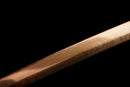 Akagane Katana - — Damascus Steel, Black wrap, white diamonds, gold tsuba, black gold floral saya