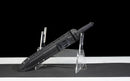 Carbon Viper Short Sword — high-carbon steel, Black patterned handle, black carbon fiber sheath