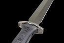 Carbon Viper Short Sword — high-carbon steel, Black patterned handle, black carbon fiber sheath