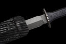 Carbon Viper Short Sword — high-carbon steel, Black patterned handle, black carbon fiber sheath