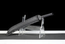 Shadow Fang Tactical Machete Sword — high-carbon steel, Black textured grip, black textured sheath, belt clip