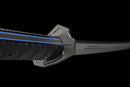 Shadow Fang Tactical Machete Sword — high-carbon steel, Black textured grip, black textured sheath, belt clip