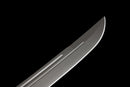 Shadow Fang Tactical Machete Sword — high-carbon steel, Black textured grip, black textured sheath, belt clip
