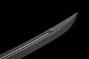 Shadow Fang Tactical Machete Sword — high-carbon steel, Black textured grip, black textured sheath, belt clip
