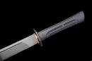 Champion Chopper Tactical Sword — Ceramic Edition — Black ergonomic grip, orange ring, black tactical, carbon fiber pattern