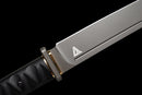 Stealth Hawk Short Sword — Titanium Edition — black textured grip, gold collar, black molded sheath with clip