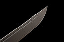 Stealth Hawk Short Sword — Titanium Edition — black textured grip, gold collar, black molded sheath with clip
