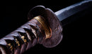 Antique Japanese Katana Sword with Tombo Dragonfly Menuki & Sansui Landscape Tsuba — Tamahagane