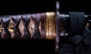 Antique Japanese Katana Sword with Tombo Dragonfly Menuki & Sansui Landscape Tsuba — Tamahagane