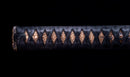 Antique Japanese Katana with Seated Sages Iron Tsuba and Suguha Hamon, Mumei, Edo Period — Tamahagane