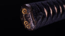 Antique Japanese Katana Sword with Iron Tsuba and Black Lacquet Mountings