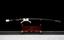 Shirōkami Katana - — T10 Steel, Black ito handle, white kashira; black saya, white sageo, silver kojiri
