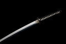 Fubuki Katana - — T10 Steel, Black/white cord handle, silver speckled sheath, matching cord.