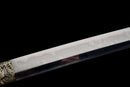 Fubuki Katana - — T10 Steel, Black/white cord handle, silver speckled sheath, matching cord.