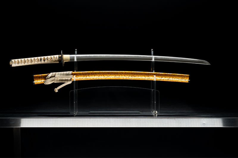 Antique Japanese Sword Katana by Tachibana Munehiro with Golden Koshirae