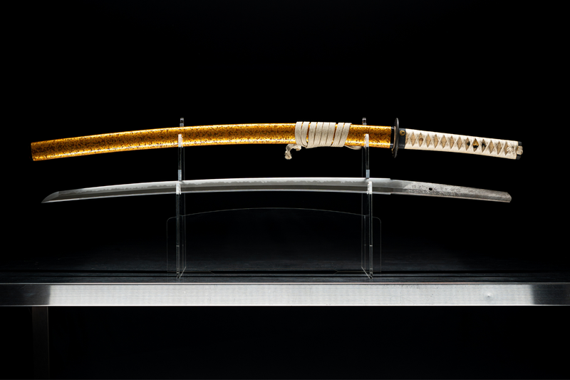 Antique Japanese Sword Katana by Tachibana Munehiro with Golden Koshirae